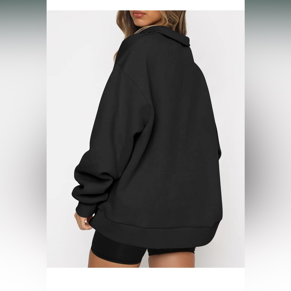 🆕 Oversized Sweatshirts Hoodies Half Quarter Zip Pullover - Picture 2 of 3